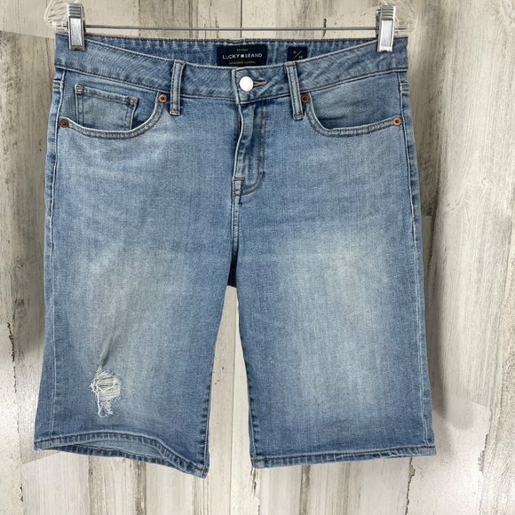 Lucky Brand Women's Light Wash Denim Blue Jean Bermuda‎ Shorts Size 6 - Picture 1 of 12